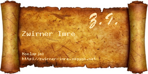 Zwirner Imre névjegykártya